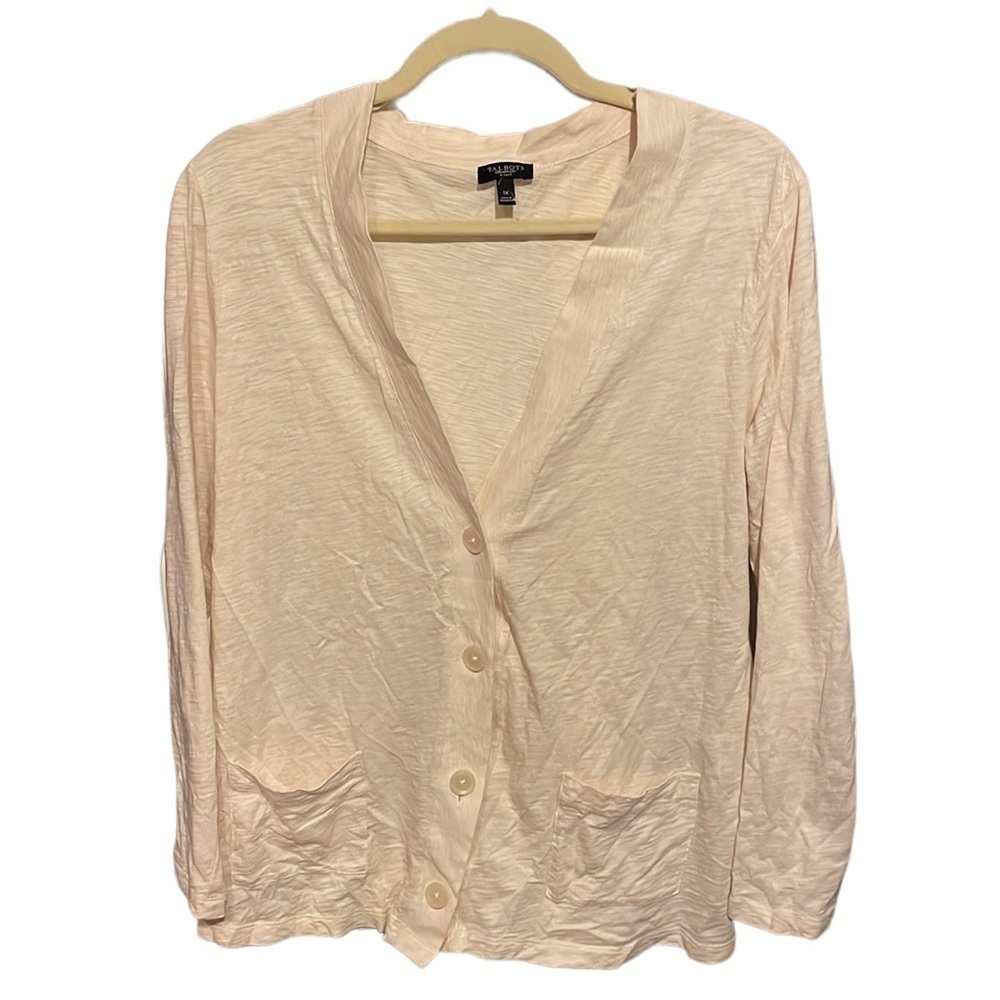 TALBOTS Woman V Neck Button Front Top Size 1X